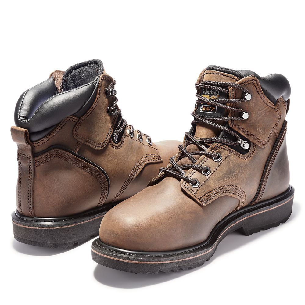 Bocanci De Muncă Timberland Barbati Maro - Pro® Pit Boss 6\" Steel Toe - Romania - RHACEL349